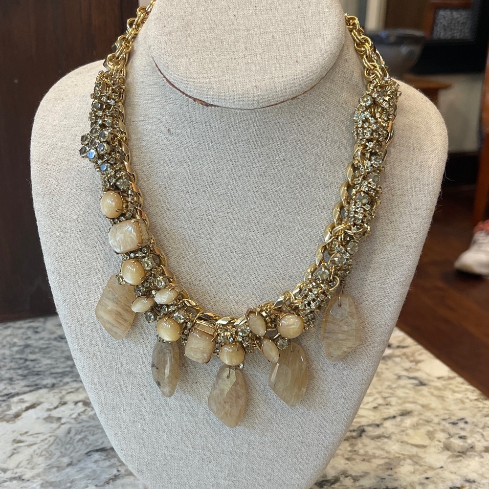 Stella & Dot stone and curbchain Statement Necklace